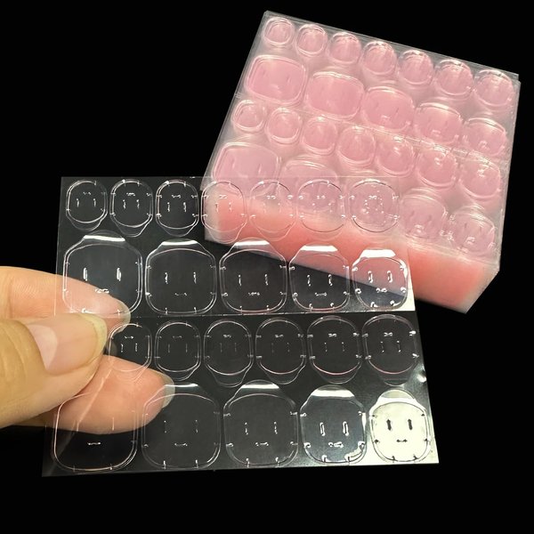 Sawvolker 50 sheet Nail Adhesives Stickers for False Nail Tips,Jelly Nail Glue Double Sided Nail Adhesive for Press on Nails Sticky Tabs Waterproof False Nail Glue Quick Tips Nail Tabs