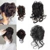 Bincout Meerore 2 Pack Claw Claw Clip,Hair Bun Ponytail Extension Hair Piece Curly Wavy Faux Ponytail Hairpieces Hair Extensions Scrunchie Buns Pony Tails for Women Girls Black