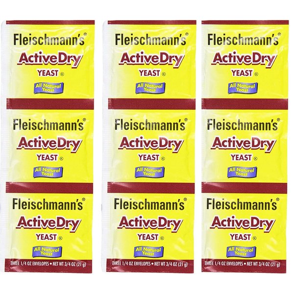 Fleischmann's Active Dry Yeast,0.25 Ounce, 9 Count