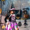 Giegxin Girls Light up Witch Costume Set Toddler Witch Halloween Cosplay Costumes with Hat, Magic Wand and Tote Bag for Party (Medium (7-9yr))