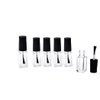 Ebonee 5ml Transparent Empty DIY Nail Polish Bottles Containers for Nail Art Sample, Clear Glass Square Refillable Nail Polish Bottles with Cap and Soft Brush (6 Pack)