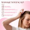 PurePamper BPA-Free Silicone Bamboo Hair Scalp Massager and Body Brush-Promote Relaxation-Increase Blood Circulation-Removing Dandruff (Pink)