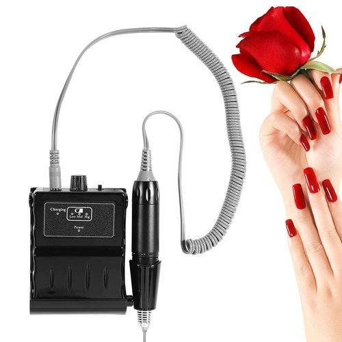 30000 RPM Nail File Drill Machine, Portable Nail Drill Machine for Acrylic Nails Rechargeable Polishing Buffer and Smooth Nails Device Tool Set Professional Efile Manicure Tools(Black)
