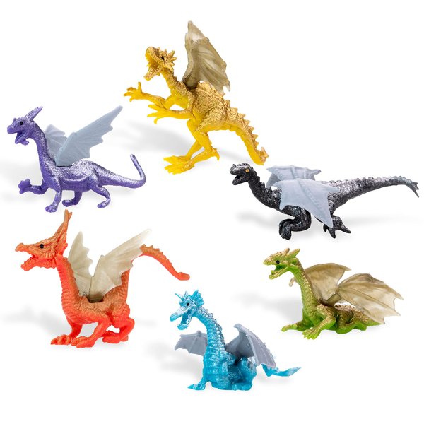 Bulk Toys - 2 Inch Dragon Toys - 24 Pcs Dragon Playset for Party Favors - Pinata Stuffers - Goodie Bag Supplies - Bulk Gifts for Kids - Vending Machine Toys - Easter Gifts for Kids