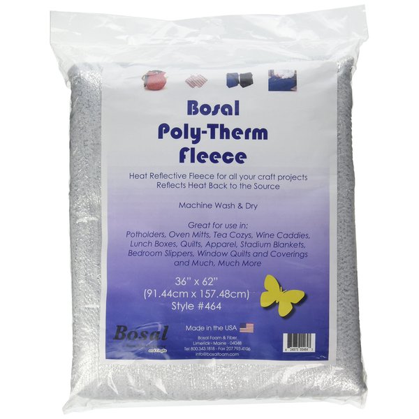 Bosal Poly-Therm Heat Reflective Fleece, 1-(Pack), Silver, 15 Sq Ft