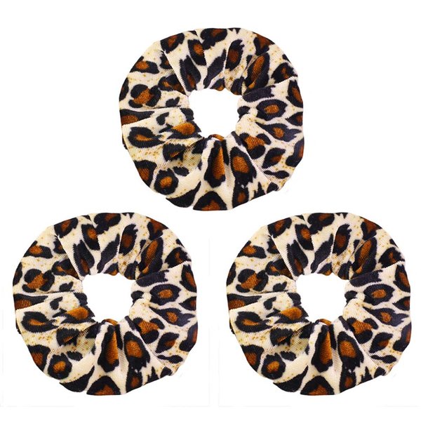 Pinksee 3pcs Leopard Print Hair Bands Set Scrunchy Hair Ties Ropes Scrunchies for Women Hair Accessories (12cm Style 3)
