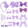 Bekecidi 20 PCS Girls School Hair Accessories Purple Bow Hair Clips Bow Headband Hair Ties Elastic Hair Bands Ribbon Hair Barrettes Hair Accessories for Toddlers Kids Christmas Birthday Gift