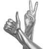 Skeleteen Silver Metallic Opera Gloves - Roaring 20's Fancy Flapper Elbow Evening Gloves Accessories for Women and Girls