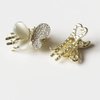 Loudy ZDZ Elegant Stylish Exquisite Butterfly Small Hair Claw Clips Barrettes, Made Of Opal, Rhinestone And Alloy, Special Designed For Women, Girls And Ladies (2 Pcs)
