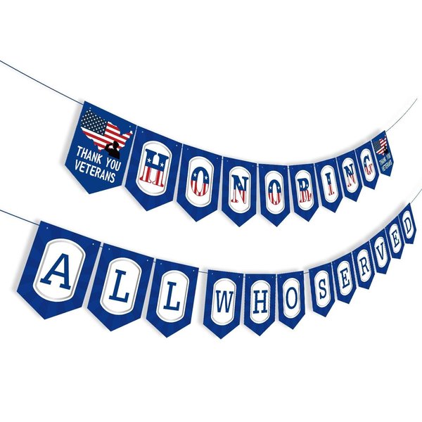 Levfla Veterans Day Party Banner USA Patriotic Party Decorations Memorial Day 4th of July Gathering Supplies American Flag Party Favors