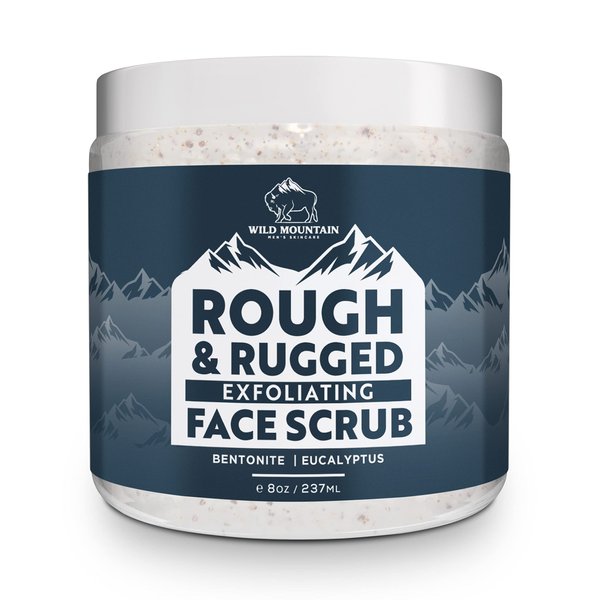 Wild Mountain Rough & Rugged Face Scrub - Micodermabrasion Mens Facial Scrub, Face Scrub Exfoliating Face Wash, Face Exfoliator, Face Scrubber Exfoliator, Exfoliating Scrub, Exfoliate For Face