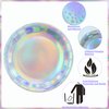 50 Pack Holographic Paper Plates Iridescent Foil Disposable Plates 7" and 9" Holographic Party Dinner Plates Round Lunch Dessert Paper Plate for Birthday Wedding Baby Shower Dining Picnic BBQ