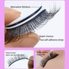 Bellelfin Self Adhesive Eyelashes, 2Pcs Eyelashes Natural Look Reusable Self Adhesive False Eyelashes 12MM Stick Fake Eye Lashes for Women Girls DIY Eye Lash Extensions#3D06