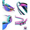 ARENA Unisex Adults Python Racing Swim Goggles for Men and Women Anti-Fog Mirror Lens Max Comfort Dual Strap, Turquoise/Water/Fuchsia
