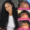 Aicrelery 13x6 HD Lace Front Wigs Human Hair Deep Curly Human Hair Wig For Women 180% Density 13x6 Lace Front Wig Pre Plucked With Baby Hair Female Wig Free Part Super Soft Natural Black 22 Inch