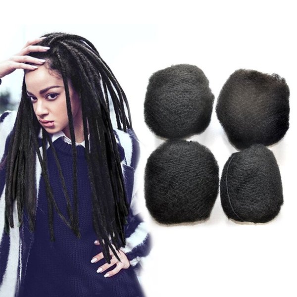 YONNA Hair 4pcs/lot Tight Afro Kinky Bulk Hair 100% Human Hair For DreadLocks,Twist Braids Off Black, #1B,12" inch