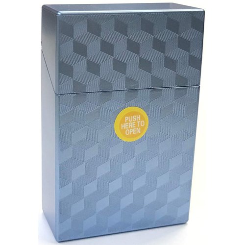 Blue Metallic Push Open Cigarette Case, King Size, 3116M21BL