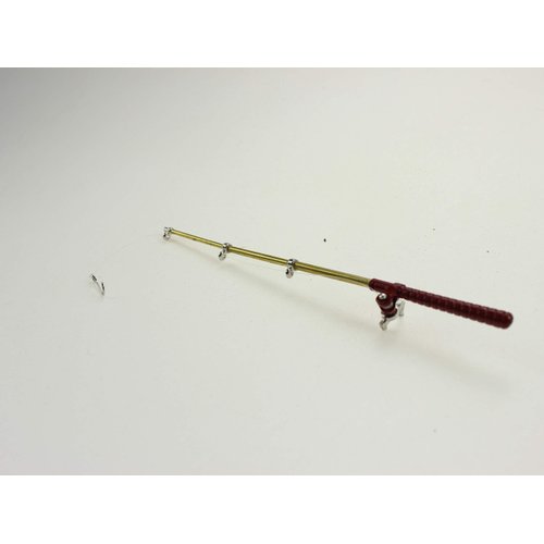 SXFSE Dollhouse Decoration Accessories, 1:12 Dollhouse Miniature Scene Model Fishing Rod Pretend Play Toy (Red, 6.1 inch)