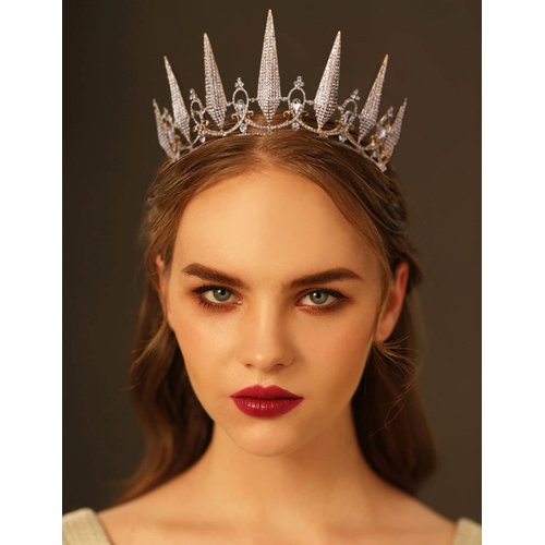 SWEETV Gold Tiaras and Crowns for Women, Crystal Wedding Tiara for Bride, Metal Birthday Crown, Costume Party Accessories for Birthday Halloween Prom