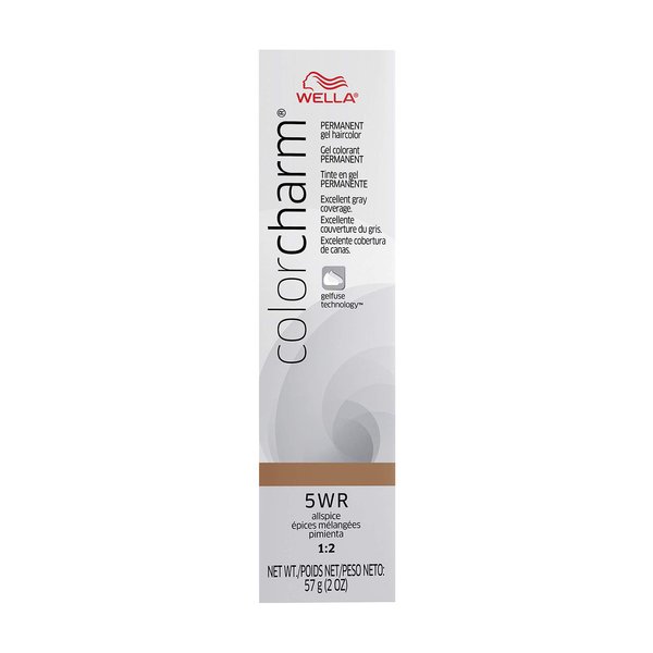 COLORCHARM Permanent Gel, Hair Color for Gray Coverage, 5WR Allspice