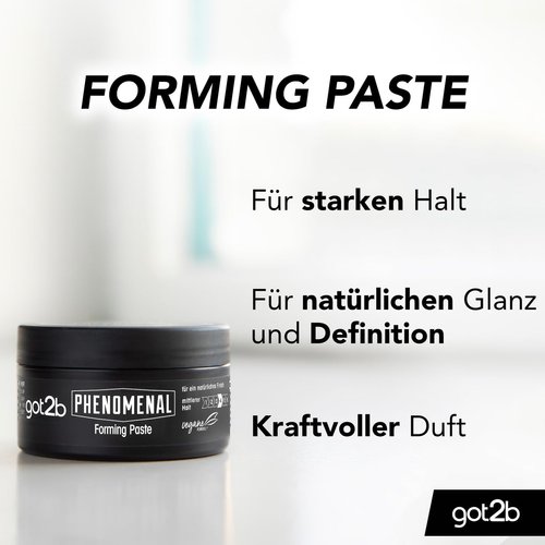 Got2B Phenomenal Forming Paste Hold 3 (100 ml), Hair Wax for Men Gives a Phenomenal Barbershop Style, Styling Gel for Strong Hold & Natural Shine