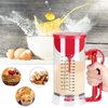 Pancake Batter Dispenser Electric Batter Mixer Separator for Cupcakes Pancakes Cookie Cake Waffles or Any Baked Goods, Batter Dispenser with Clear Tick Marks, Easy to Use (40.58oz - Clear/Red)