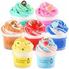 7 Packs Dual Color Butter Slime Kit with Scented DIY Slime for Girls and Boys, Super Soft, Non-Sticky Stress Relief Toy, Party Favors and Birthday Gift