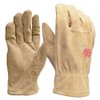 DIGZ 77218 Full Suede Leather Women's Gardening Gloves, Durable Leather Work Gloves, Pink Flower, Medium