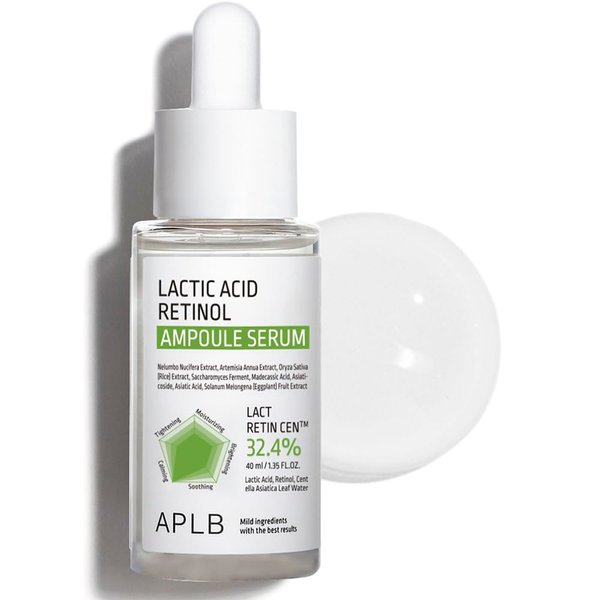 APLB Lactic Acid Retinol Ampoule Serum | LACT RETIN CEN™ 32.4% 1.35 FL.OZ/Korean Skincare, Wrinkle care, Dark spots, Exfoliant, Revitalize for gentle and improve skin texture