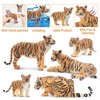 Toymany 6PCS Realistic Tigers Figurines with Tiger Cubs, 2-6" Jungle Animals Figures Family Set, Educational Toy Cake Toppers Christmas Birthday Gift for Kids Toddlers