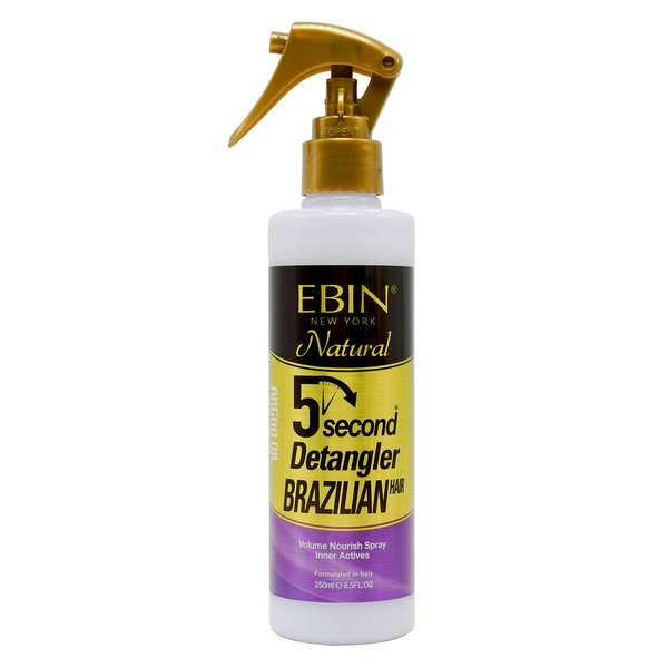 5 Second Detangler - infused with Moroccan Argan Oil | Instant moisture | Lightweight conditioning | Softening and smoothing | UVA-UVB filters for heat protectant | Brazilian Hair 8.5 oz / 250ml