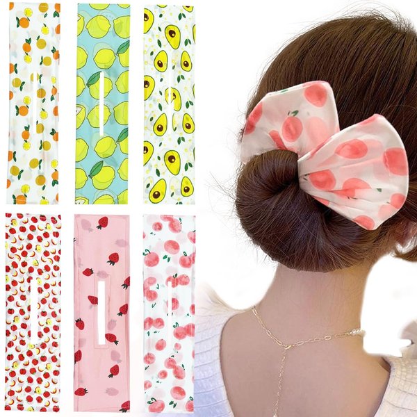 6 PCS Deft Hair Bun Maker, Multicolor Hair Bun Deft Bun Hair Tie French Twist Hair Bun Lazy Hair Curler Bun Clips Hair Accessories for Women Girls Hairstyle