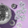 24 Pieces Disco Ball Hair Scrunchies Sequin Sparkly Hair Accessories for Women Silver Metallic Mirror Hair Bands Ties with Drawstring Bags for Disco Bachelorette Bridal Shower Party Favors