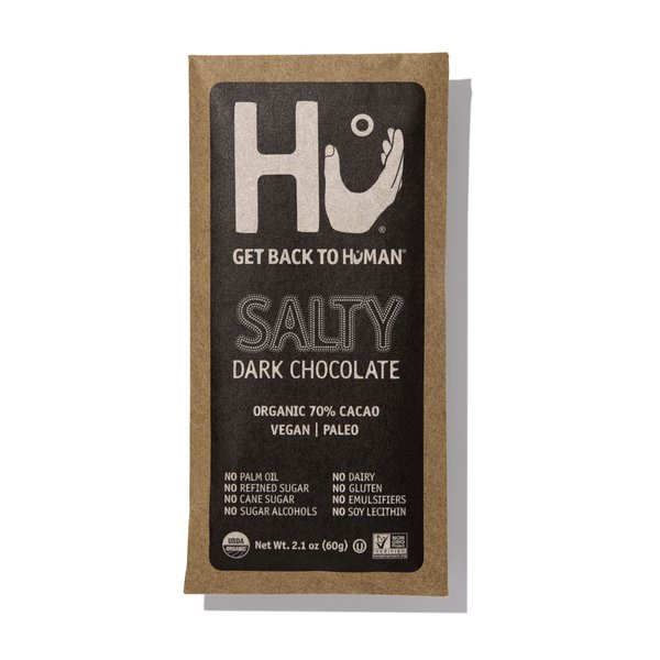 Hu Chocolate Bars | 8 Pack Salty Chocolate | Natural Organic Vegan, Gluten Free, Paleo, Non GMO, Fair Trade Dark Chocolate | 2.1oz Each