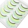 DAODER Lashes Fluffy False Eyelashes Luxury Volume Wispy Cat Eye Faux Mink Eyelashes Neon Green Colored Lashes 18mm Long Soft Cosplay Lashes 5 Pairs (Neon Green)