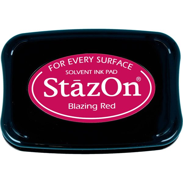 Tsukineko Full-Size StazOn Multi-Surface Inkpad, Blazing Red