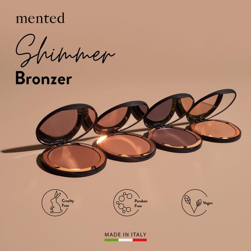 Mented Cosmetics Made in Italy, Cruelty Free Makeup, Vegan, Paraben Free, Shimmer Bronzer, Highlighter Bronzing Powder Palette for Face with Vitamin E + A, 0.35oz/10g, Yacht Life