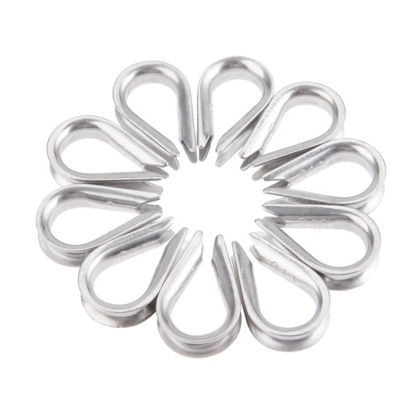 Mtsooning 10PCS Wire Thimble Rigging, M5 Stainless Steel Rope Thimble for 3/16 Inches Diameter Wire Cable