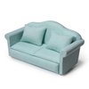 Dollhouse Couch Miniature Furniture Sofa with Pillows for Living Room Desktop Decoration Fabric Sofa Mini Home Scene Accessories Ornament (Double Sofa, Green)