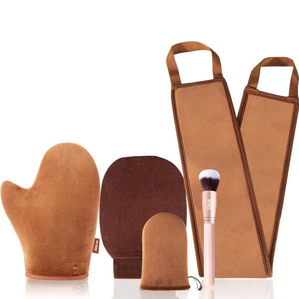IMYMEE 5 Pack Self Tan Mitt Applicator Kit,Self Tanning Mitt Applicator,Sunless Tanner Mitt,Tanning Mitts Self Tanner Glove Self Tanning Mit,Self Tanner Glove Tanning Glove For Self Tan Mit(Brown)