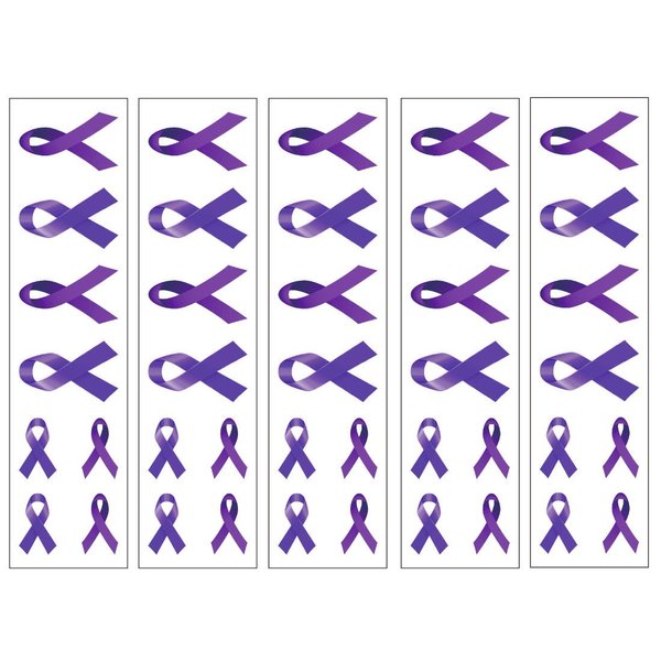 40 Purple Ribbon Temporary Tattoos: Pancreatic Cancer Awareness Tattoo