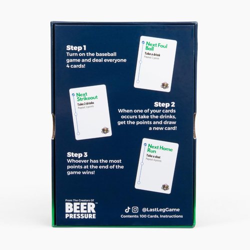 Beer Pressure The Last Leg - Live Baseball Drinking Game. Perfect for Game Days, Tailgates, Parties, and Pre Games.