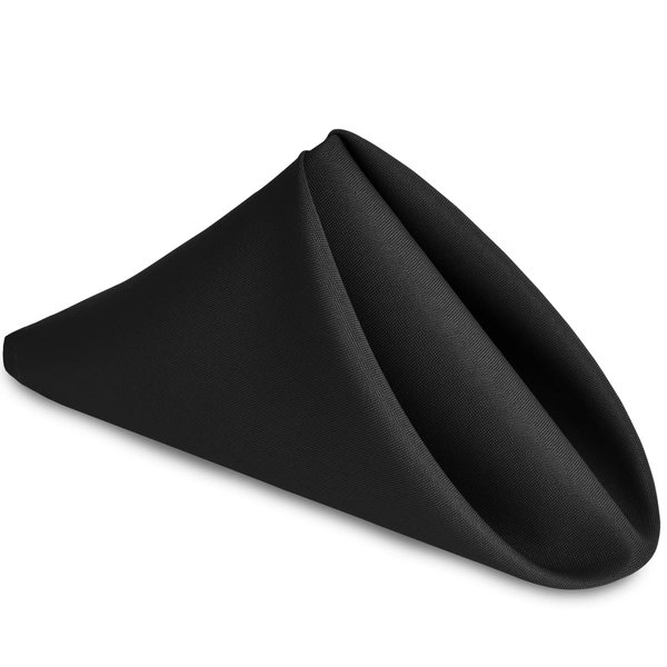 Hiasan Set of 6 Cloth Napkins, 18 x 18 Inch, Soft Durable Washable Table Napkin, Ideal for Parties, Weddings and Dinners, Black