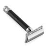 Parker Deluxe OPEN COMB Double Edge Safety Razor, Electroplated Brass Handle, 5 Blade Refills Included (26C - Graphite Gray)