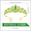 Tiaras for Women,Birthday Sash for Women,Birthday Queen Sash,Birthday Sash and Crown,Birthday Sash and Tiara for Women,Birthday Tiara for Women,Queen Crown,Green birthday decorations,Green crown