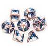 Haxtec Metal DND Dice Set Copper Blue White D&D Dice with Leather Dice Bag for Dungeons and Dragons RPG-Ice Dragon Bait