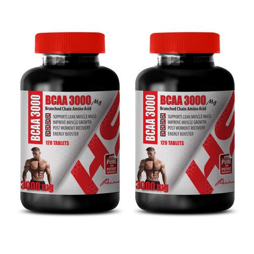 Muscle Builder Pills for Men - BRANCHED Chain Amino Acid - BCAA 3000MG - bcaa Train and Recover - 2 Bottles 240 Tablets