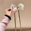 JKQBUX Forest-style Tulip Flower Hair Ribbons for Women Girls Headband Ribbon Bowtie Hair Accessorie Hair Bands Purse Scarf Handbag Scarf (Tull Hair Clip/Gradient Pink Tulip)
