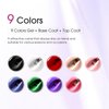 ROSALIND 14PCS Gel Nail Polish Kit with Mini u v Light,9 Colors gel polish Set with Base Coat and Glossy Matte Top Coat Nail art Easy Apply for Women