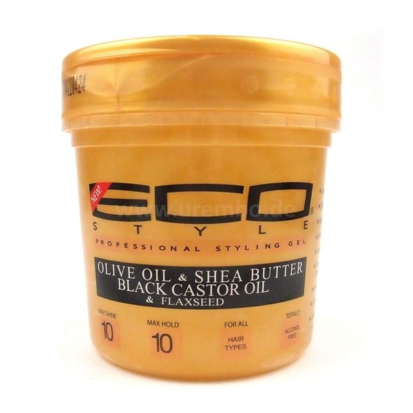 Eco Style Gold Olive Oil & Shea Butter & Black Castor Oil & Flaxseed 16oz 2 PACK